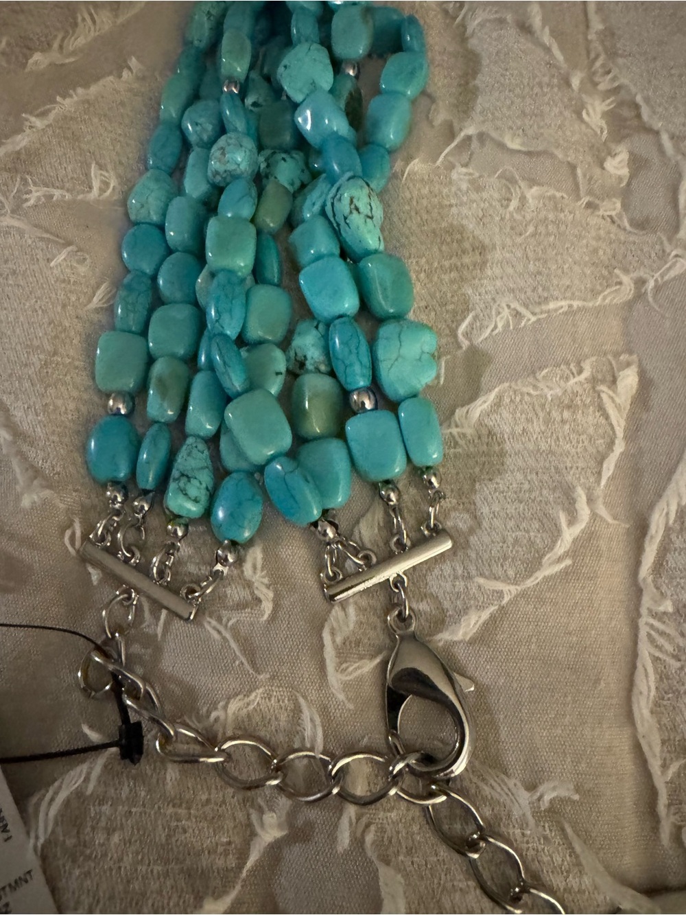 Turquoise Multi-Strand Statement Necklace - Picture 6 of 7
